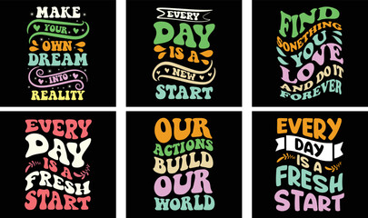 Motivational Saying T-shirt Design Bundle. Motivational Saying Vector Graphics. Motivational Typography t shirt design