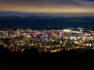 night view of sapporo city