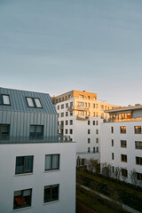 Fototapeta na wymiar EU Modern European complex of apartment buildings. And outdoor facilities.
