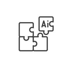 AI, deep learning line icon