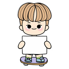 student with paper name tag