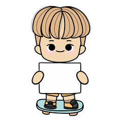 student with paper name tag