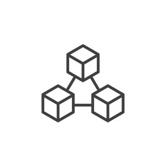 Blockchain technology line icon