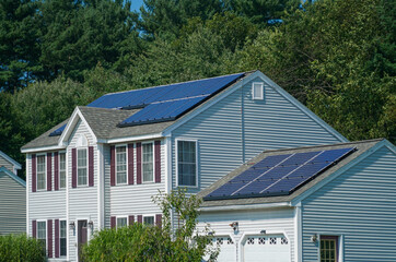 Fototapeta na wymiar solar panel installed on the house roof