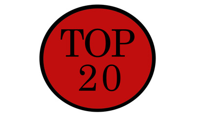 Top 20. Best ten list.  Winner tape award text title. 