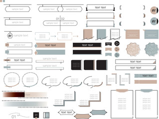 2色使いの見出し・吹き出し・フレーム・あしらい素材