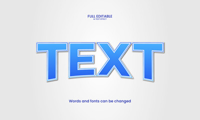 Snow Editable Font Effect, Winter Text Style with White and Blue color