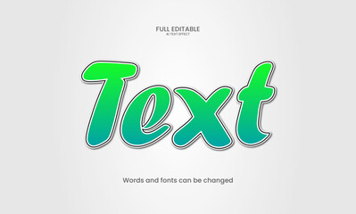 Creative 3D text with light background text effect. Editable text effect