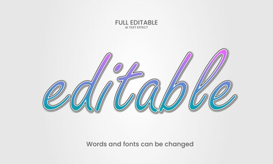 3D gradient text with light background text effect. Editable text effect