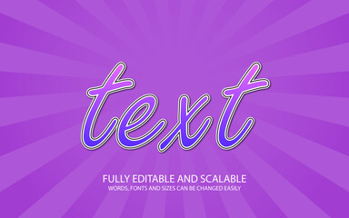 Editable text style effect - 3D text style theme