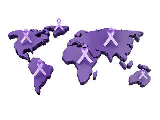 World Cancer Day Map Cutout
