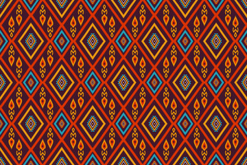 ikat seamless pattern. Can be used in fabric design for fabric, clothes, decorative paper, wrapping, embroidery, illustration, vector