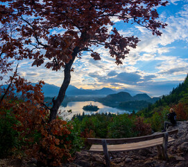 Сharm of the ancient cities of Europe. Panoramic morning view of Pilgrimage Church of the...