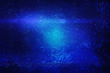 Glow blue light effect on Dark blue background, Abstract Blue bokeh background
