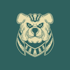 Egyptian bulldog head line art