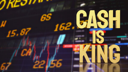 gold word cast is king on chart for business concept 3d rendering