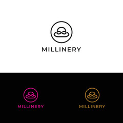 millinery logo design template vector stock