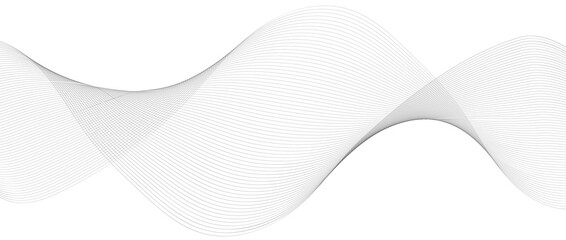 Wave line background with smooth shape. Beautiful wavy line on a white background. Horizontal banner template. Abstract futuristic template. Chrome technological wallpaper.