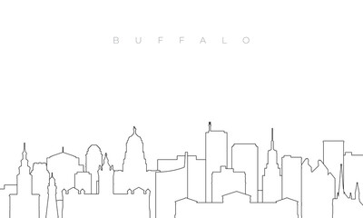 Fototapeta premium Outline Buffalo skyline. Trendy template with Buffalo buildings and landmarks in line style. Stock vector design.