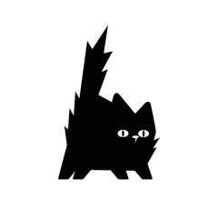 Illustration of shocked black cat.