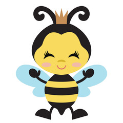 Quin bee vector cartoon illustration
