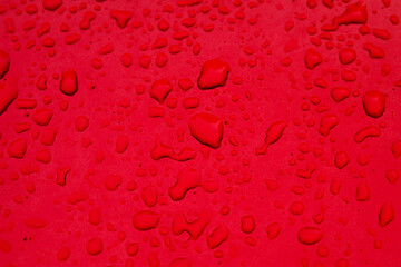 water drops on a red background