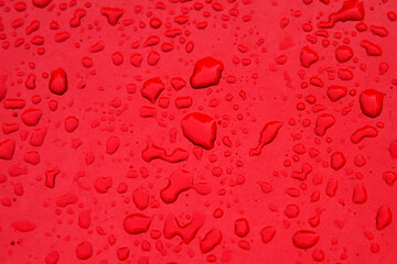 water drops on a red background