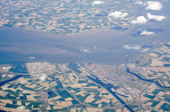 Aerial View of the Western Scheldt in the Netherlands