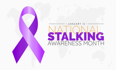 Vector banner template design concept of National Stalking Awareness Month observed on every January