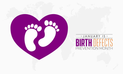 Vector banner template design concept of National Birth Defects Prevention Month observed on every January