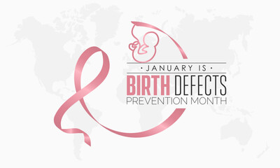 Vector banner template design concept of National Birth Defects Prevention Month observed on every January
