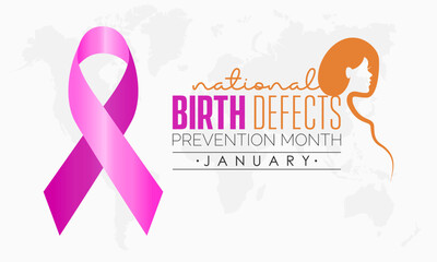 Vector banner template design concept of National Birth Defects Prevention Month observed on every January
