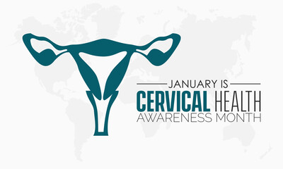 Fototapeta premium Vector banner template design concept of Cervical Health Awareness Month observed on every January