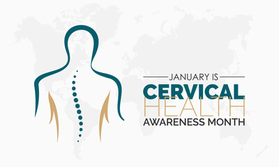 Vector banner template design concept of Cervical Health Awareness Month observed on every January