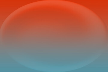 オレンジと青灰色のグラデーションの透明感のある大きな楕円