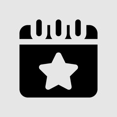 Bookmark schedule icon in solid style, use for website mobile app presentation