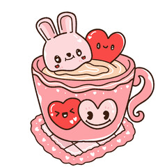 coffee mug sweets love valentine illustration