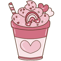 coffee mug sweets love valentine illustration