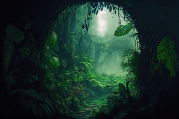 Obraz na płótnie Canvas Inside a rain forest