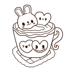 coffee mug sweets love valentine illustration