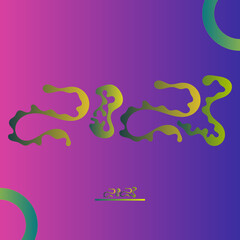 Aesthetic 2023 new year celebration lettering template for poster backdrop and banner