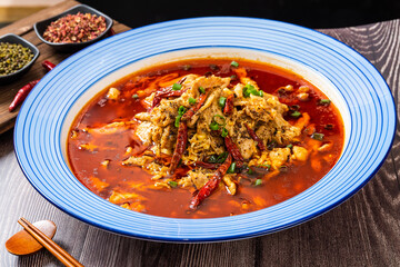 Chinese food, boiled pork slices, shot in Shandong, China