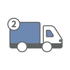delivery truck icon illustration with number. suitable for tracking icon. icon related to logistic, delivery. Two tone icon style. Simple vector design editable