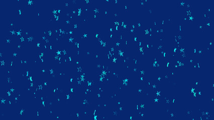 3D blue stars on blue background. Copy space for greet Mother Day, Father Day, Valentine Day, wedding, Christmas, Birthday. Festive background. 3D render