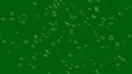 3d bubbles on green background. Abstract festive background for advertising, congratulations, text, Mother day, Valentine, Christmas, Birthday. 3D render