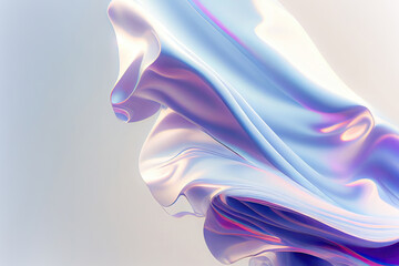 Abstract fluid 3d render,flying silk cloth curtain,Abstract 3D Background,Digital fabric. Sci-fi background