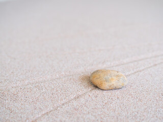 Zen Garden Japan Nature Background,Calm Abstract Circle Stone on Beach,Design Pattern Texture Wave Line on Desert Sand,Pebbles Buddhism Symbols,Relax Simplicity Meditation Harmony Aromatherpy Spa.