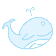 Aesthetic Cute Whale Logo Symbol Collection Set