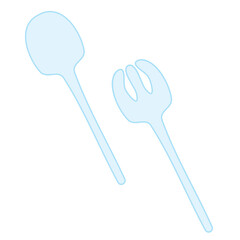 Aesthetic Blue Cute Baby Born Cutlery Collection Set