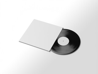 Vinyl Cover and Cover Mockup of a Flat-lay View and a Clean White Background